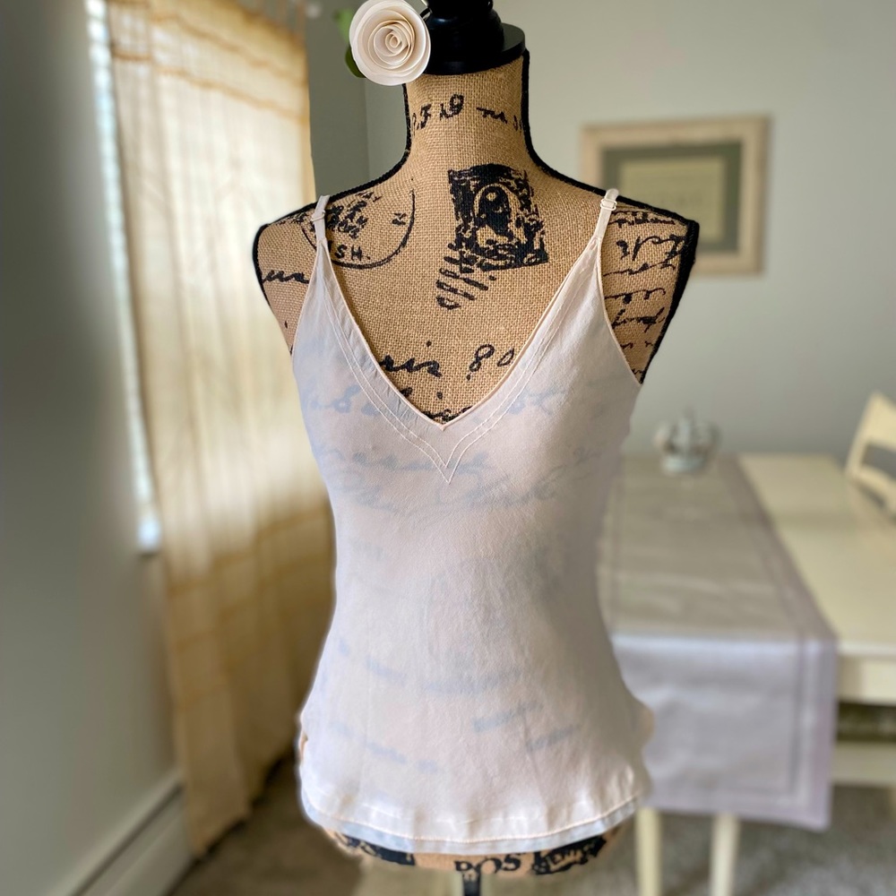 RARE! Express Nude Color Sheer V-Neck & Back Camisole